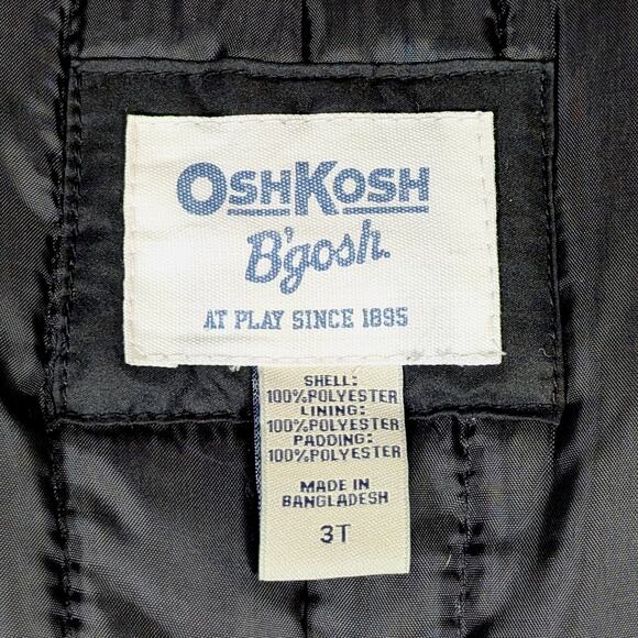 OshKosh B’Gosh Snow Bib Overalls Toddler 3T Black Insulated Water Resistant - Picture 8 of 8